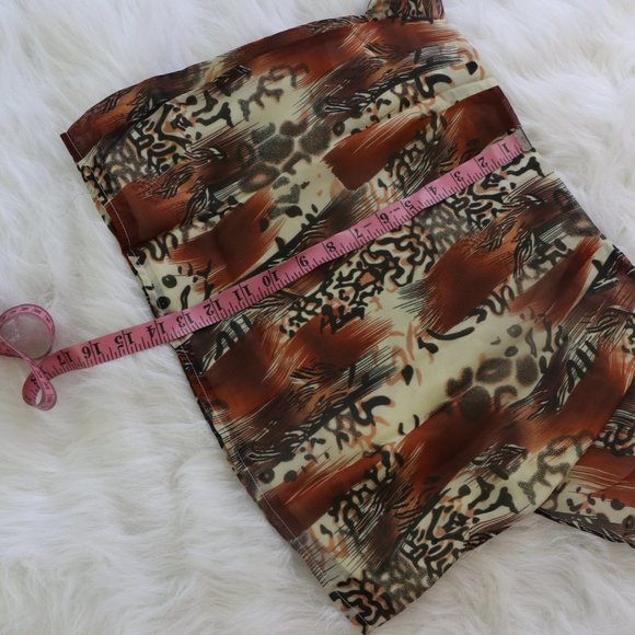 SHEIN VCAY Mixed Print Knot Front Skirt - Picture 9 of 10